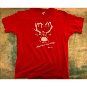 80’s Season’s Greeting’s Mc Donald’s Reindeer single stitch red tee